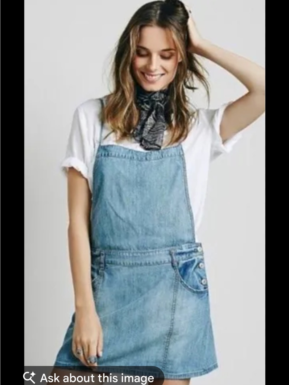 Free People Savannah Light Denim Chambray Overall Jumper Dress New w Tags Size 6 - Picture 3 of 14